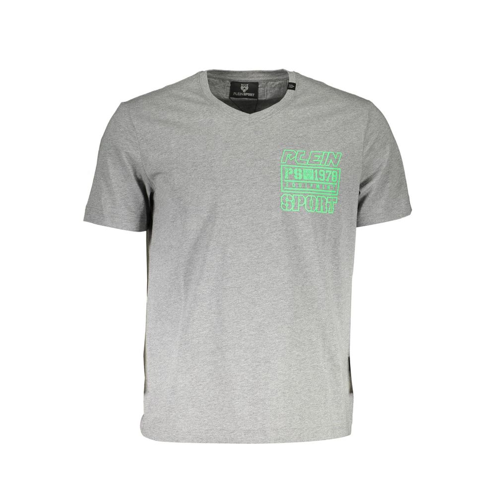 Plein Sport Gray Cotton Men T-Shirt - The Gentlemen's Vault