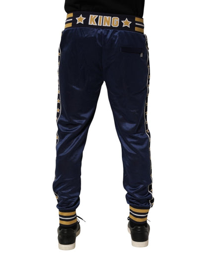 Dolce & Gabbana Blue Nylon Jogger Mid Waist Trouser Pants - The Gentlemen's Vault