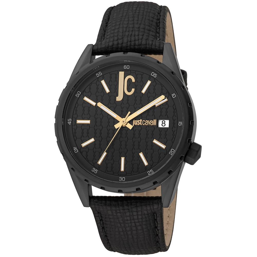 Just Cavalli Black Leather Dress Watch - The Gentlemen's Vault