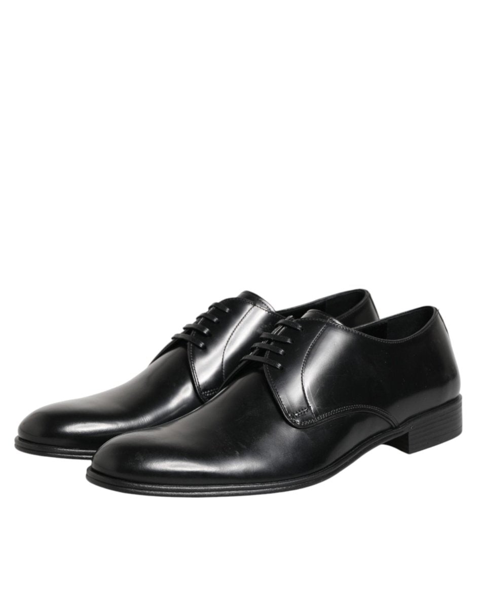 Dolce & Gabbana Black Calfskin Leather Derby Dress Shoes - The Gentlemen's Vault