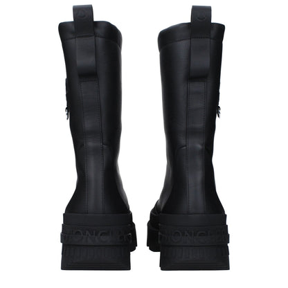 Moncler Black Leather Ankle Boots - The Gentlemen's Vault
