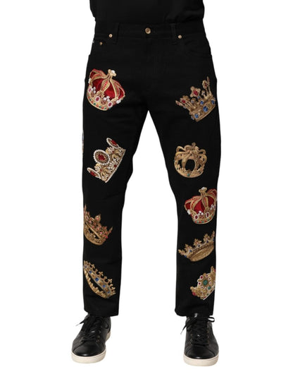 Dolce & Gabbana Black Baroque Royal Men Dress Trouser Pants - The Gentlemen's Vault