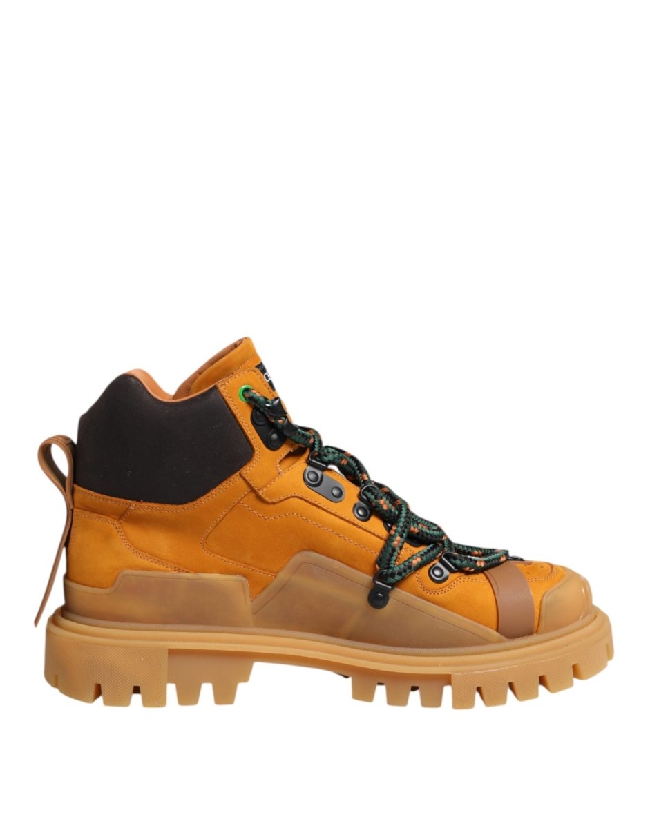 Dolce & Gabbana Orange Lace Up Trekking Ankle Boots Shoes - The Gentlemen's Vault