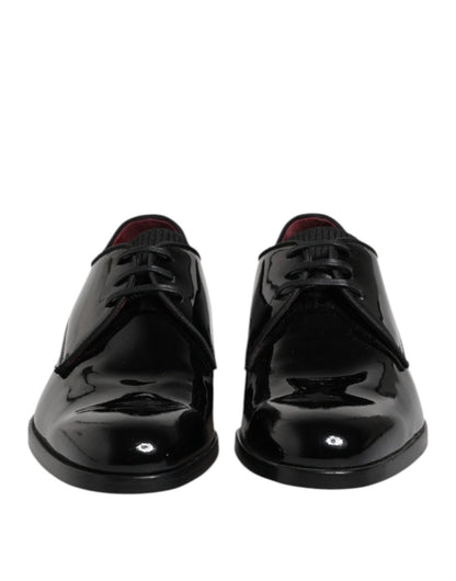 Dolce & Gabbana Black Leather Lace Up Men Derby Formal Shoes - The Gentlemen's Vault