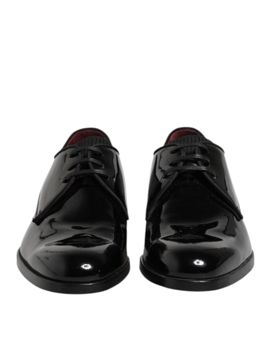 Dolce & Gabbana Black Leather Lace Up Men Derby Formal Shoes - The Gentlemen's Vault