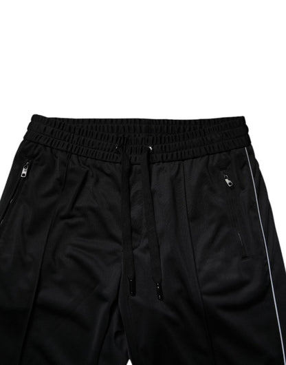 Dolce & Gabbana Black Polyester Men Jogger Sweatpants Pants - The Gentlemen's Vault