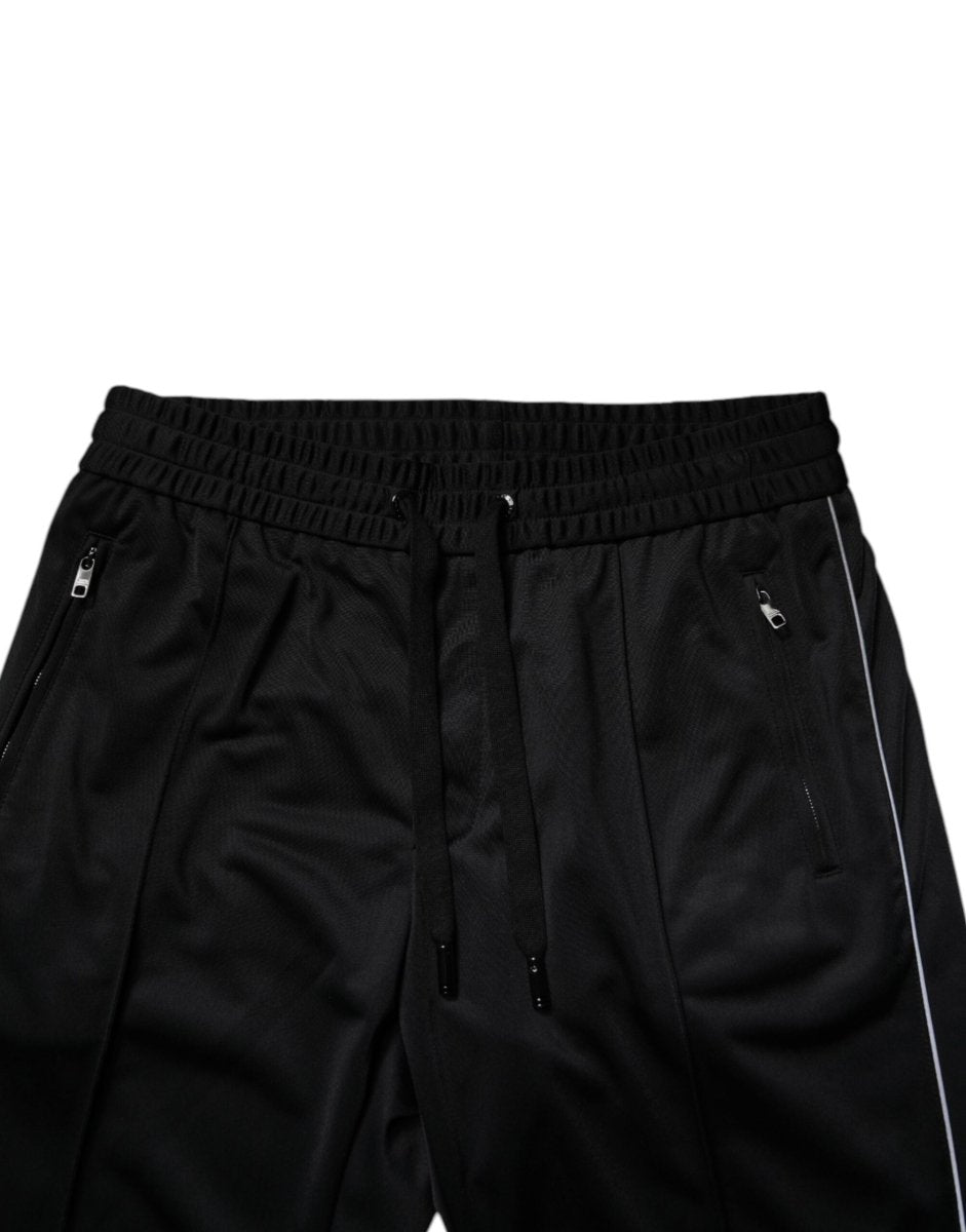 Dolce & Gabbana Black Polyester Men Jogger Sweatpants Pants - The Gentlemen's Vault