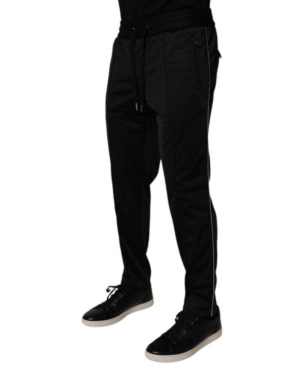 Dolce & Gabbana Black Polyester Men Jogger Sweatpants Pants - The Gentlemen's Vault