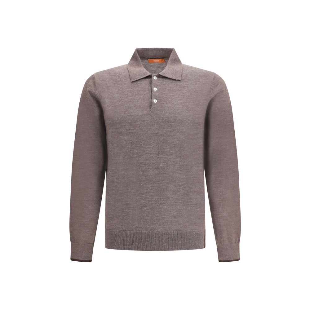 Cruna Knitted Long Sleeved Polo Shirt - The Gentlemen's Vault