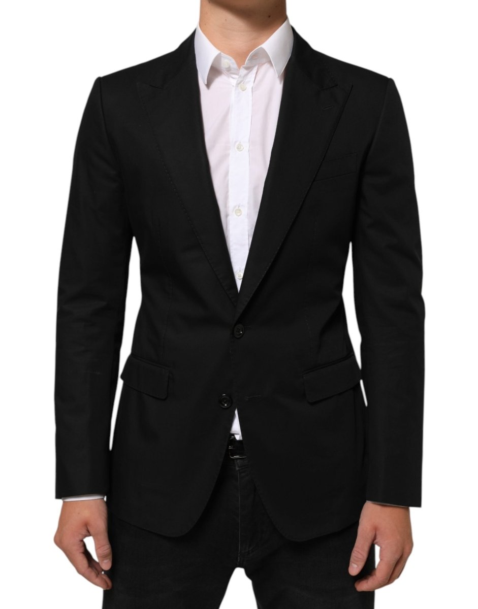 Dolce & Gabbana Black Wool 2 Buttons Suit Men Jacket Blazer - The Gentlemen's Vault