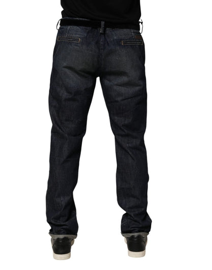 Brian Dales Dark Blue Washed Skinny Men Denim Trouser Jeans - The Gentlemen's Vault