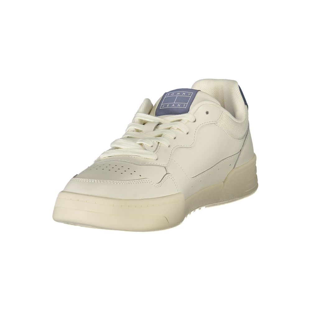 Tommy Hilfiger White Leather Men Sneaker - The Gentlemen's Vault