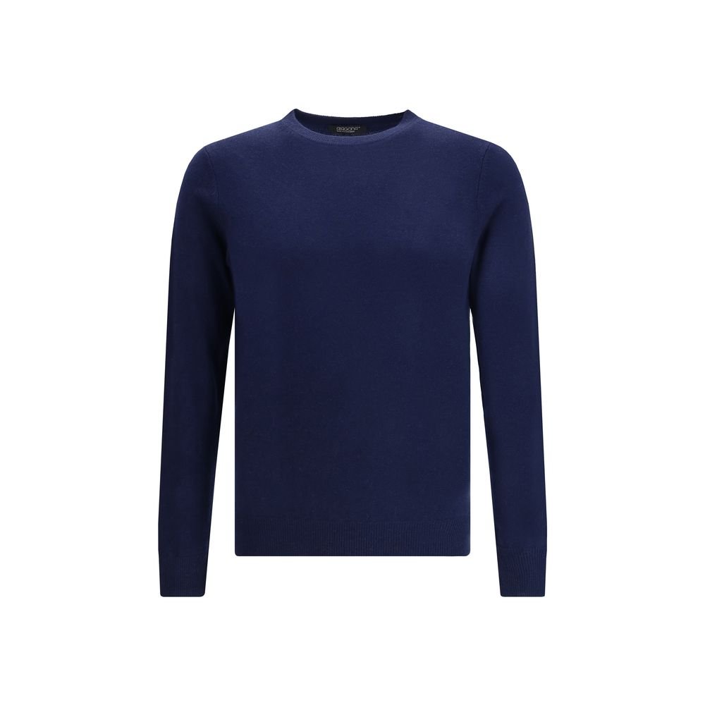Aragona Cashmere Blue Merino Wool Cashmere Sweater - The Gentlemen's Vault