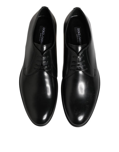 Dolce & Gabbana Black Calfskin Leather Derby Dress Shoes - The Gentlemen's Vault