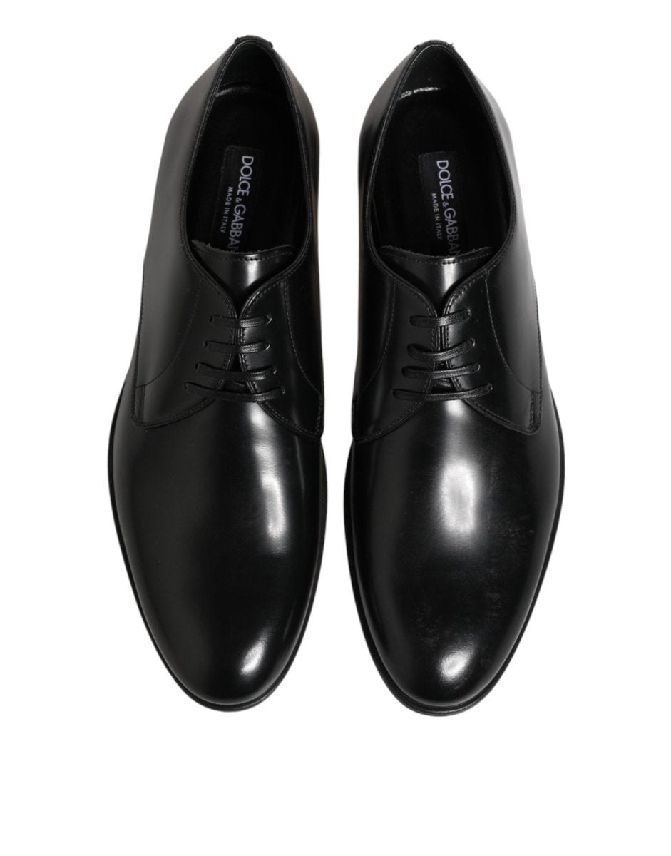 Dolce & Gabbana Black Calfskin Leather Derby Dress Shoes - The Gentlemen's Vault
