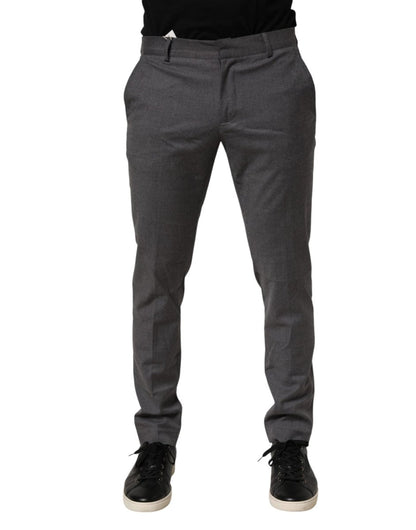 Daniele Alessandrini Gray Polyester Formal Dress Trouser Pants - The Gentlemen's Vault