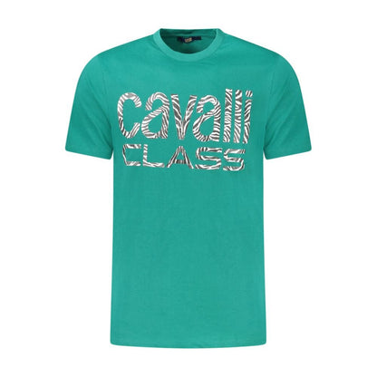 Cavalli Class Green Cotton T-Shirt - The Gentlemen's Vault
