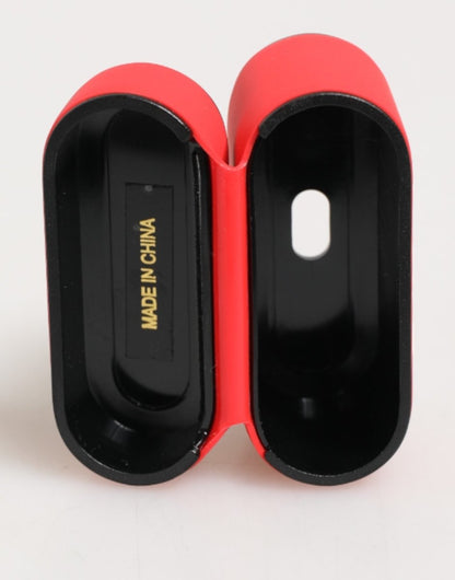Dolce & Gabbana Red PVC DG Logo Embossed Men Flip Holder Airpods Case - The Gentlemen's Vault