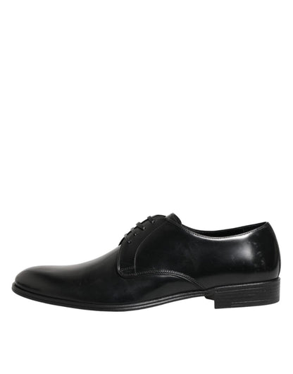 Dolce & Gabbana Black Calfskin Leather Derby Dress Shoes - The Gentlemen's Vault