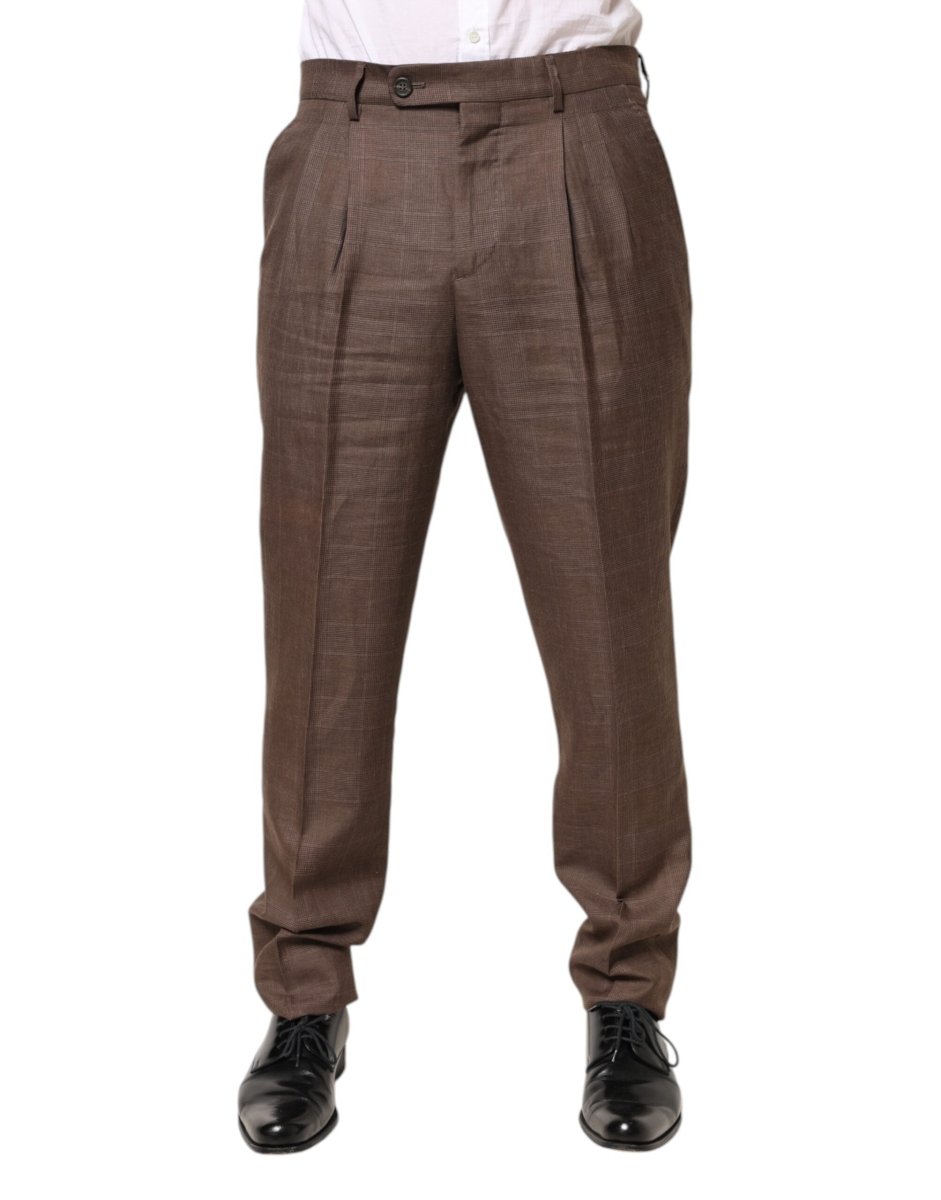 Brunello Cucinelli Brown Wool Mid Waist Dress Trouser Pants - The Gentlemen's Vault