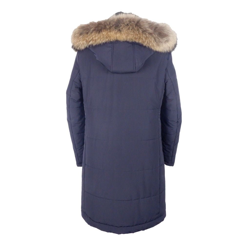 Made in Italy Blue Wool Men's Raincoat - The Gentlemen's Vault
