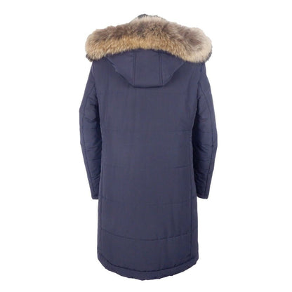 Made in Italy Blue Wool Men's Raincoat - The Gentlemen's Vault