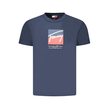 Tommy Hilfiger Blue Cotton T-Shirt - The Gentlemen's Vault