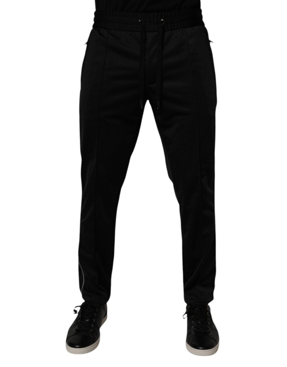 Dolce & Gabbana Black Polyester Men Jogger Sweatpants Pants - The Gentlemen's Vault