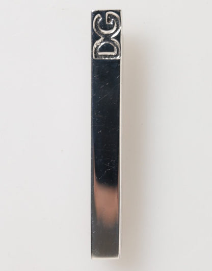 Dolce & Gabbana Silver Tone Brass Logo Branded Men Accessory Tie Clip Bar - The Gentlemen's Vault