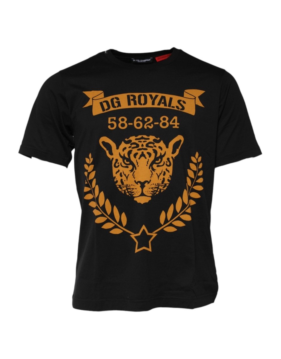 Dolce & Gabbana Black DG Royals Cotton Crew Neck T-shirt - The Gentlemen's Vault