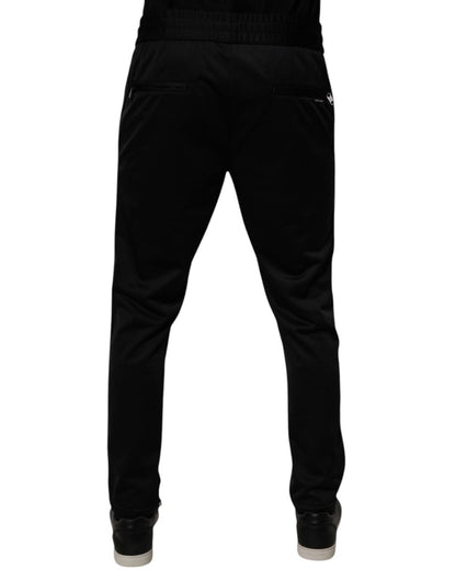 Dolce & Gabbana Black Polyester Men Jogger Sweatpants Pants - The Gentlemen's Vault