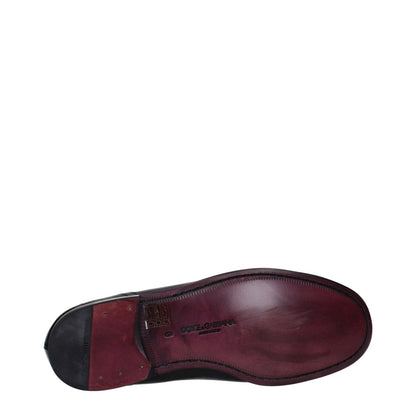 Dolce & Gabbana Black Leather Slip - On Loafers - The Gentlemen's Vault