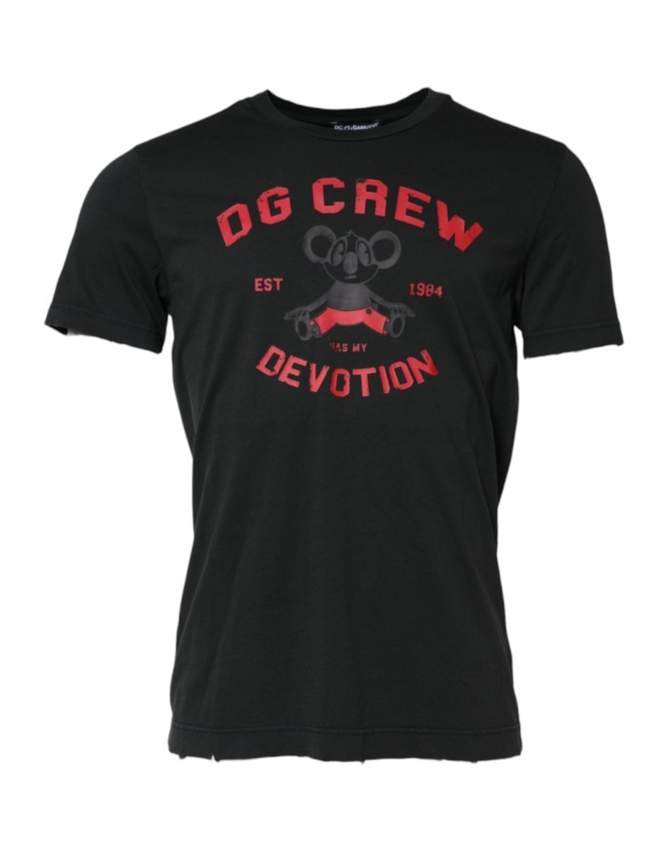 Dolce & Gabbana Black DG Crew Devotion Cotton Crew Neck T-shirt - The Gentlemen's Vault