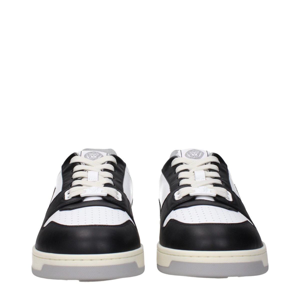 Versace White Leather Low Tops - The Gentlemen's Vault