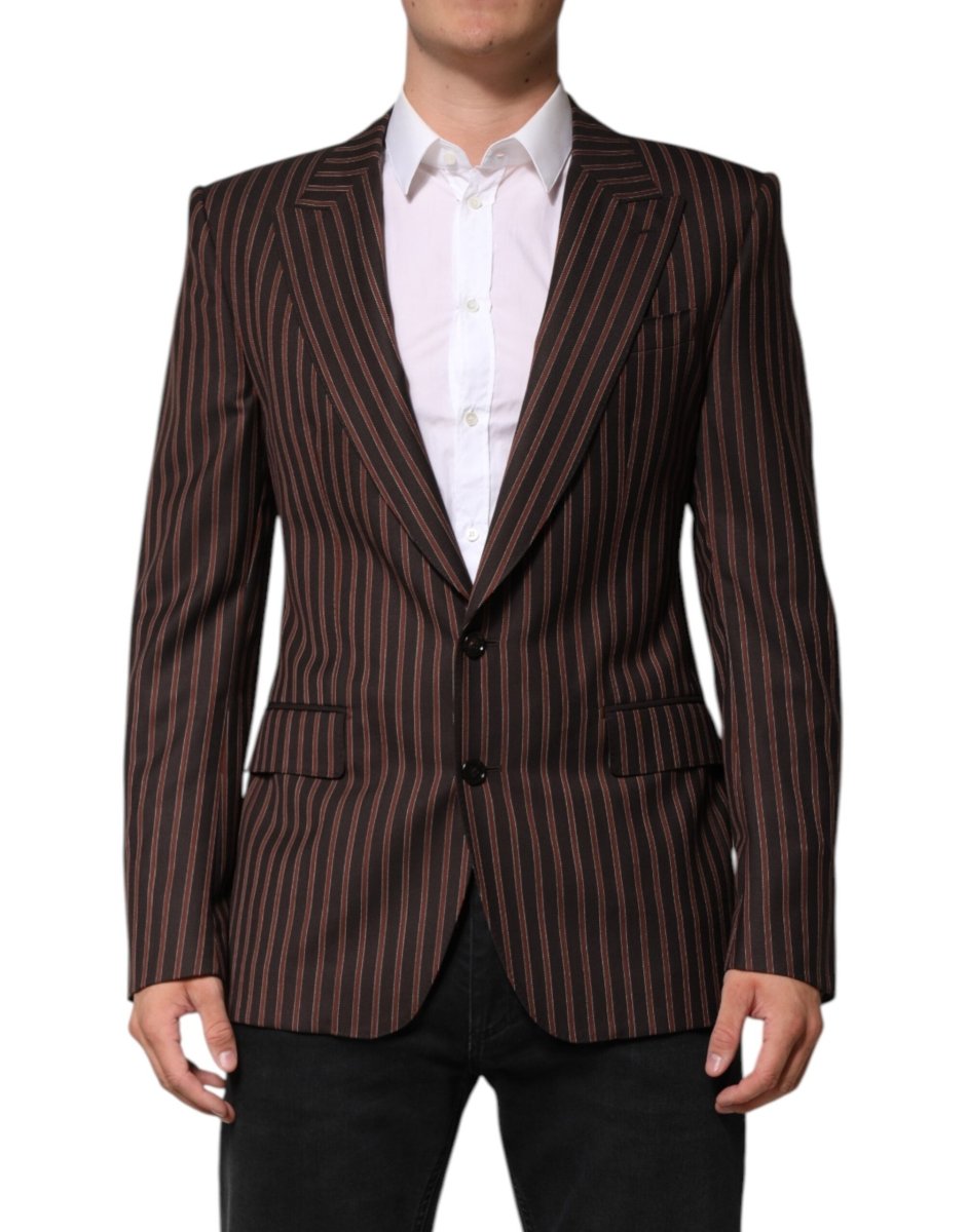 Dolce & Gabbana Black Brown Stripe Single Breasted Blazer - The Gentlemen's Vault