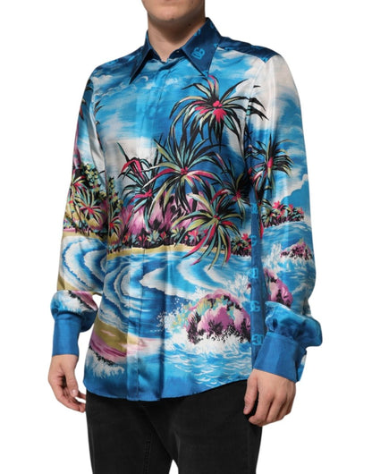 Dolce & Gabbana Multicolor Silk DG Long Sleeves Formal Shirt - The Gentlemen's Vault