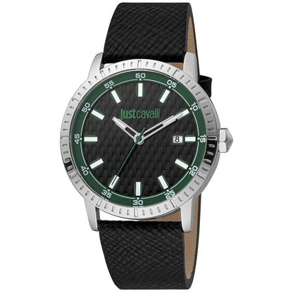 Just Cavalli Black Leather Dress Watch - The Gentlemen's Vault