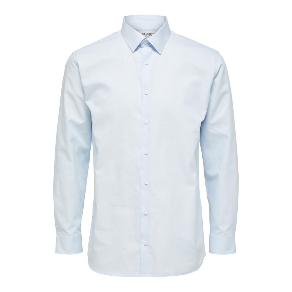 Selected Blue Cotton Dress Shirt - The Gentlemen's Vault