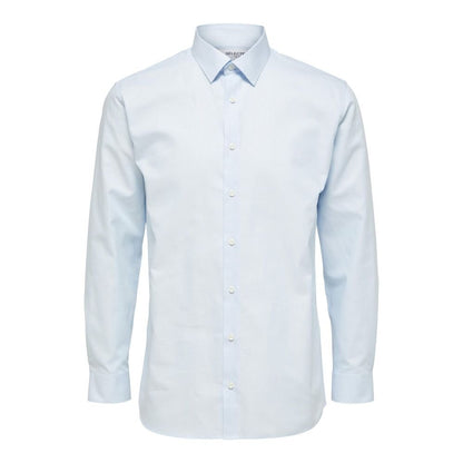 Selected Blue Cotton Dress Shirt - The Gentlemen's Vault
