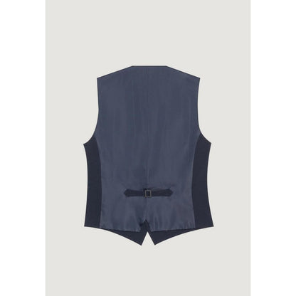 Antony Morato Blue Polyester Waistcoat - The Gentlemen's Vault
