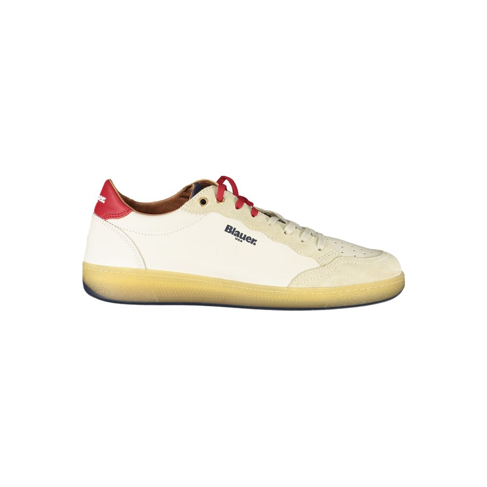 Blauer White Leather Men Sneaker - The Gentlemen's Vault