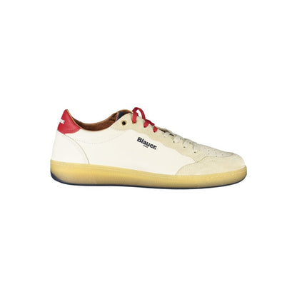 Blauer White Leather Men Sneaker - The Gentlemen's Vault
