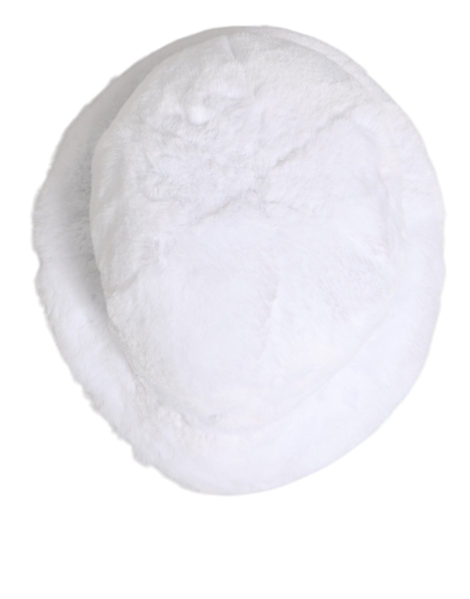 Dolce & Gabbana White Modacrylic Fur Bucket Men Capello Hat - The Gentlemen's Vault