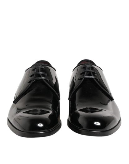 Dolce & Gabbana Black Calfskin Leather Derby Dress Shoes - The Gentlemen's Vault