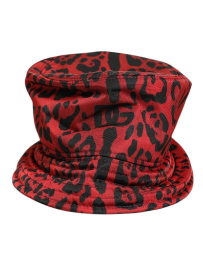 Dolce & Gabbana Red Black Nylon Leopard Print Bucket Men Cap Hat - The Gentlemen's Vault