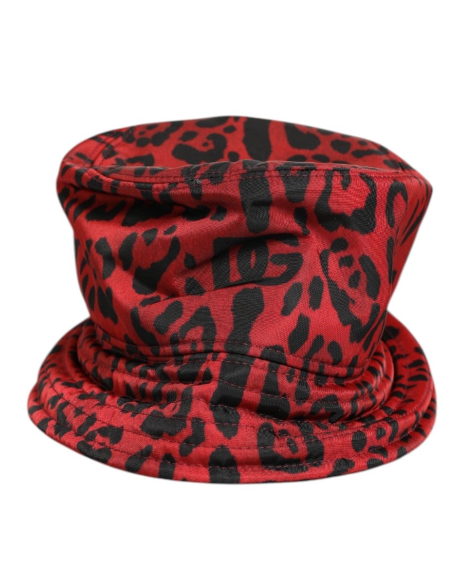Dolce & Gabbana Red Black Nylon Leopard Print Bucket Men Cap Hat - The Gentlemen's Vault