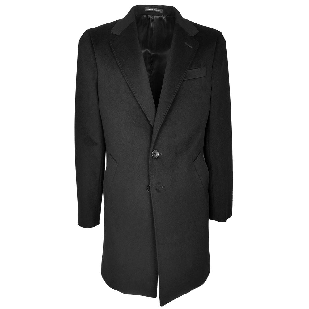 Made in Italy Black Wool Coat - The Gentlemen's Vault