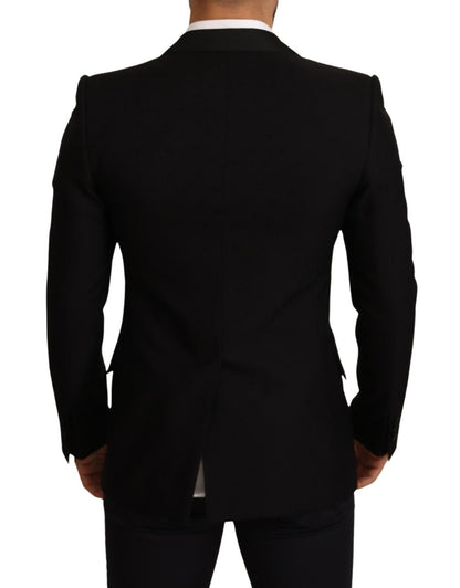 Dolce & Gabbana Black Wool Slim Fit Coat Blazer Jacket - The Gentlemen's Vault