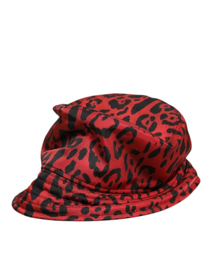 Dolce & Gabbana Red Black Nylon Leopard Print Bucket Men Cap Hat - The Gentlemen's Vault