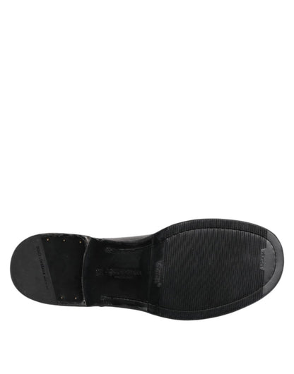 Dolce & Gabbana Black Leather Lace Up Derby Formal Shoes - The Gentlemen's Vault